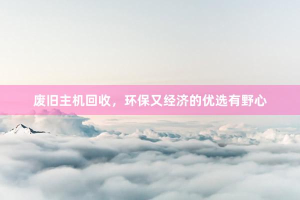 废旧主机回收，环保又经济的优选有野心
